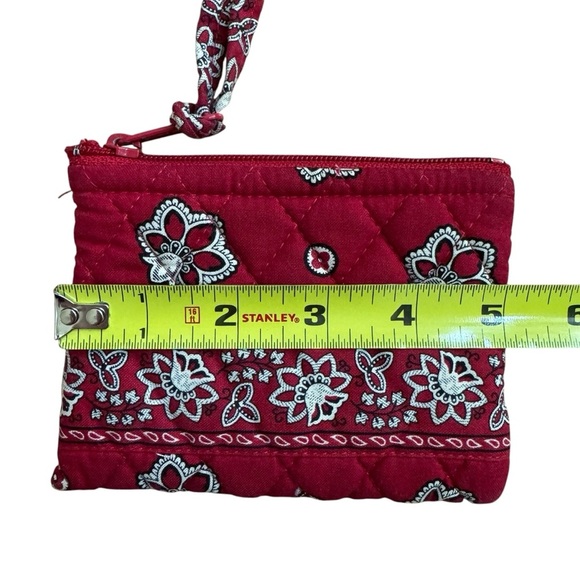Vera Bradley Red White Floral Mini Small Wallet Coin Card fabric Zip - Picture 5 of 5